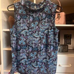 Talbots Blue and Purple Paisley Blouse